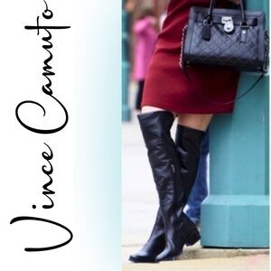 Vince Camuto Black Leather Briella Tall Boots